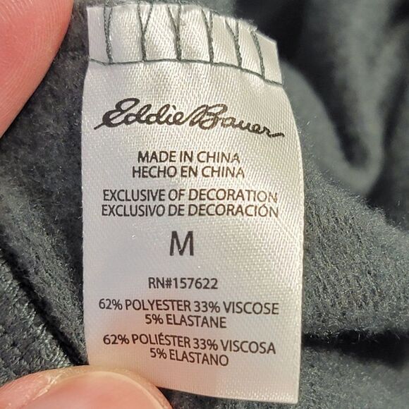 Eddie Bauer Lounge Pants Joggers Women M Olive Green Warm Pull On Stretch - Picture 8 of 11